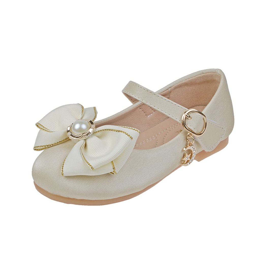Girl Shoes Small Leather Shoes Single Shoes Children Dance Shoes Girls Performance Shoes Girls High Heels (Beige, 3-3.5 Years Toddler)