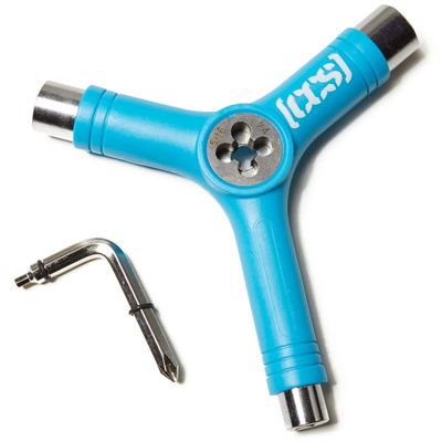 [CCS] Skateboard Tool - All in One T Tool, Metal T Tool W/Grip File, or Y Tool W/Rethreader (Blue Rethreader)