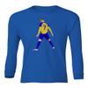 Al NASSR Soccer Ronaldo 7 Siuuu Goal Celebration Youth Long Sleeve T-Shirt (Royal, Youth Small)