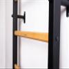 BenchK - Wooden Swedish Ladder Wall Stall Bar - Indoor Chin Up Bar Workout Equipment for Home Exercise, Physical Therapy, Gymnastics, Fitness (WallBars + Fixed Pullup Bar, Black) view 3