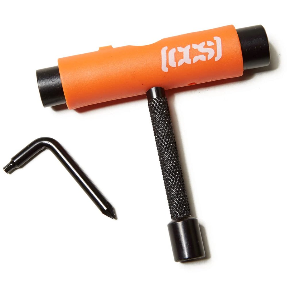 [CCS] Skateboard Tool - All in One T Tool, Metal T Tool W/Grip File, or Y Tool W/Rethreader (Orange Metal)