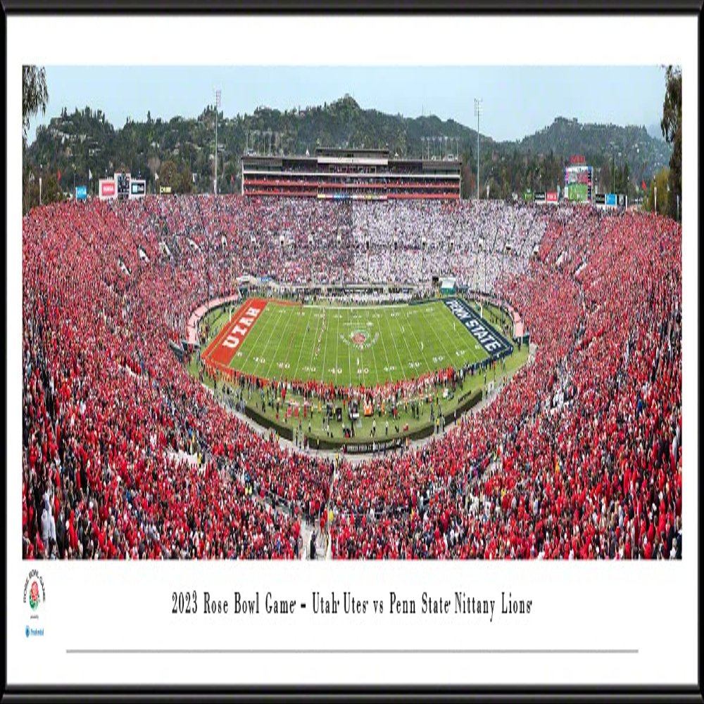 2023 Rose Bowl Game, Penn State vs Utah- 40.25x13.75-inch Standard Framed Print by Blakeway Panoramas