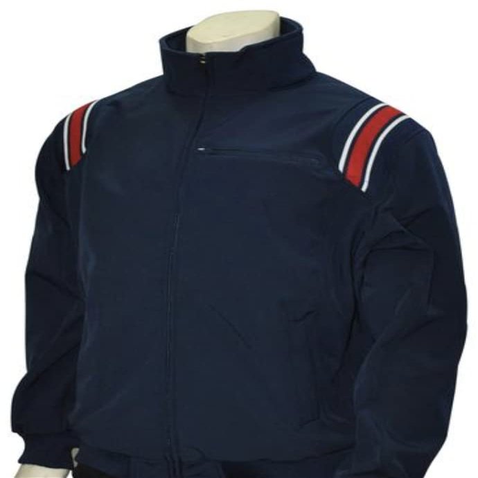 Smitty | BBS-330 | Big League Jacket | All Weather Baseball Umpire Jacket Full Zip | Fleece Lined | Baseball | Umpires Choice (4XL, Navy W/Navy, White Red Trim)