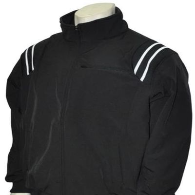 Smitty | BBS-330 | Big League Jacket | All Weather Baseball Umpire Jacket Full Zip | Fleece Lined | Baseball | Umpires Choice (XL, Black W/Black, White Trim)