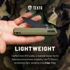 TEKTO F2 Bravo Folding Pocket Knife - D2 Steel Blade, Ceramic Ball Bearings - EDC - Snap, Swift Flip for Camping, Backpacking - 2.4oz (68g), G10 OD Green Handle, Black Titanium Accents view 3
