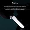 TEKTO F2 Bravo Folding Knife Pocket - D2 Steel Blade, Ceramic Ball Bearings - EDC - Snap, Swift Flip - Camping, Backpacking - 2.4oz (68g), Forged Carbon Handle, Silver Titanium Accents view 4