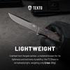 TEKTO F2 Bravo Folding Pocket Knife - D2 Steel Blade, Ceramic Ball Bearings - EDC - Snap, Swift Flip for Camping - 2.4oz (68g), Forged Ember Handle, Black Titanium Accents view 3