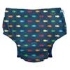 i play. by green sprouts Reusable, Eco Snap Swim Diaper with Gussets, UPF 50, Patented Design, STANDARD 100 by OEKO-TEX Certified - Navy Fish Geo, 6 mo view 1