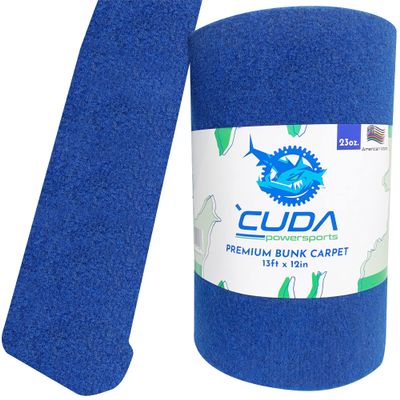 Boat Trailer Bunk Carpet - 12in Wide x 13Ft Blue Marine Carpeting for Boats, Boat Trailer Bunks, Boat Bunk Carpet Bunk (Blue (NO Staples), 12in x 13Ft)