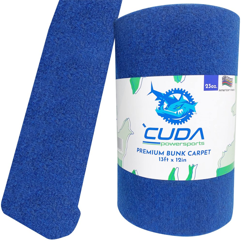 Boat Trailer Bunk Carpet - 12in Wide x 13Ft Blue Marine Carpeting for Boats, Boat Trailer Bunks, Boat Bunk Carpet Bunk (Blue (NO Staples), 12in x 13Ft)