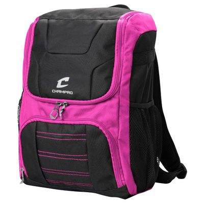Champro Prodigy Backpack for T-Ball, Baseball, Softball Youth Equipment Carrier, Optic Pink