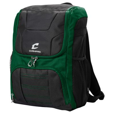 Champro Prodigy Backpack for T-Ball, Baseball, Softball Youth Equipment Carrier, Forest Green