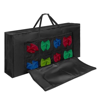 Frienda Cornhole Carrying Case 4' x 2' Regulation Size Heavy Duty 600d Oxford Cloth Cornhole Board Carrying Bag with Padded Shoulder Strap Pockets and Double Slide Zipper for Cornhole Outdoor Games