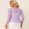 Allegra K Bolero Shrug for Women's Lace Cardigan Tie Front Crop Ruffled Formal Dressy Wedding Shrugs X-Large Light Purple view 2