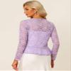 Allegra K Bolero Shrug for Women's Lace Cardigan Tie Front Crop Ruffled Formal Dressy Wedding Shrugs X-Large Light Purple view 3