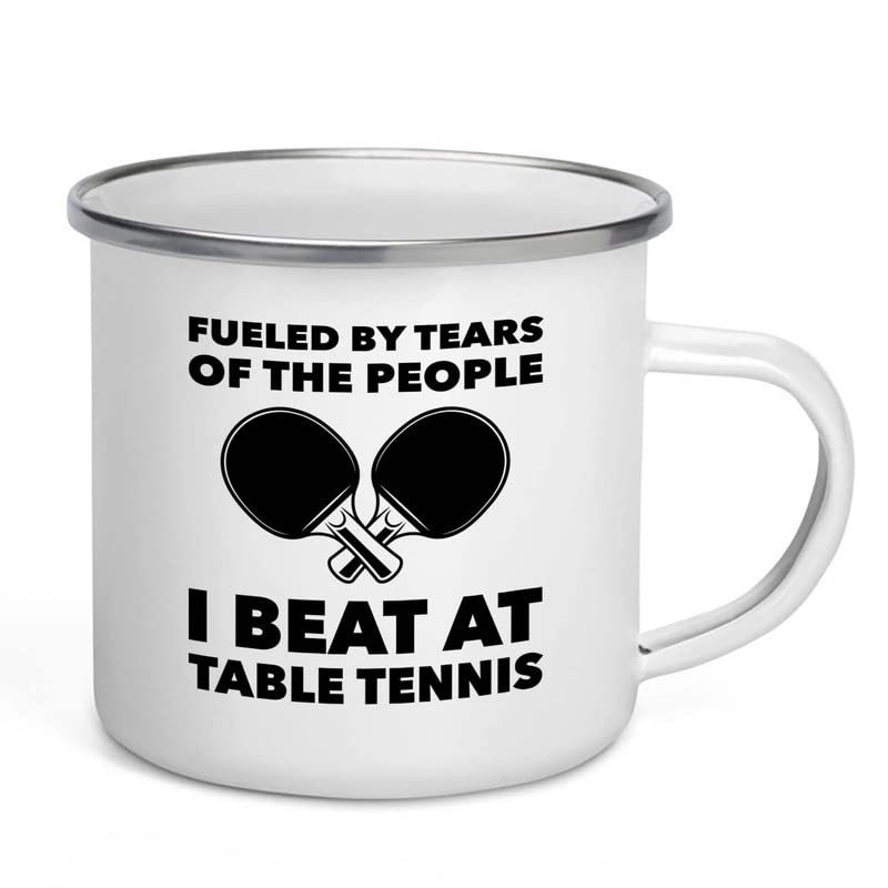 Table Tennis Camper Mug 12oz - Fueled by tears - Table Tennis Paddles Ping Pong Table Tennis Racket Indoor Game Score Keeper Professional Tennis Trainer