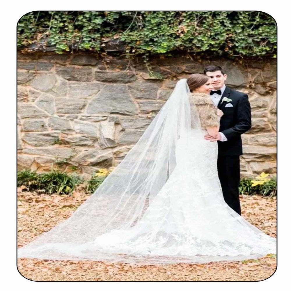 CASDRE Bride Wedding Veil 1 Tier Chapel Length Bridal Veils Long Cathedral Veil with Comb(118" W-118 L) (A White)