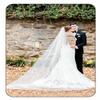 CASDRE Bride Wedding Veil 1 Tier Chapel Length Bridal Veils Long Cathedral Veil with Comb(118" W-118 L) (A White) view 1