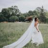 CASDRE Bride Wedding Veil 1 Tier Chapel Length Bridal Veils Long Cathedral Veil with Comb(118" W-118 L) (A White) view 4
