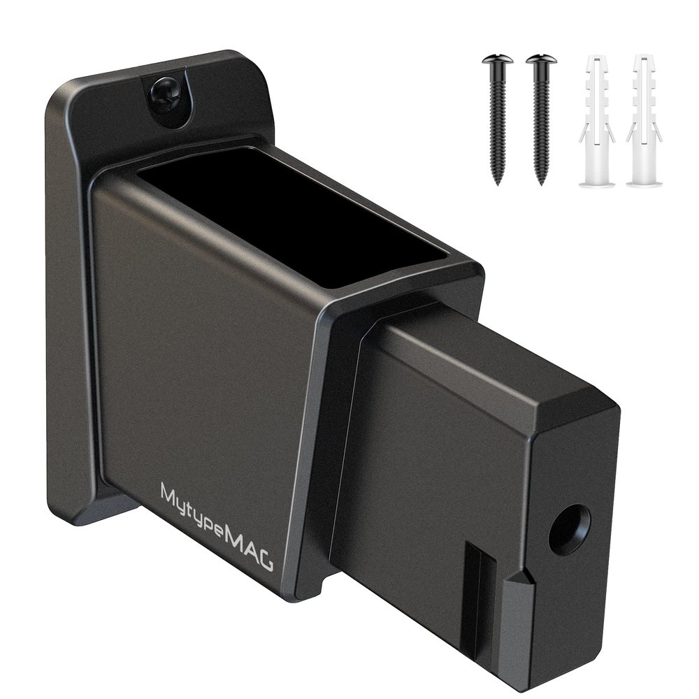 MytypeMAG Gun Wall Mount with Holder, Vertical Gun Wall Mount Display with Solid Material Afford 300Lbs of Holding Strength, Storage Rack with Lock