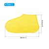 PATIKIL L Foldable Waterproof Silicone Shoe Cover, Reusable Non-Slip Overshoes Rain Shoes Covers Protectors Galoshes for Outdoor Rain Snow, Yellow 1 Pair view 2