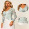 Allegra K Bolero Shrug for Women's Lace Cardigan Tie Front Crop Ruffled Formal Dressy Wedding Shrugs Small Grey view 4