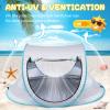 Baby Beach Tent,Large Pop Up Sun Shade,Portable Baby Travel/Play Tent with Mosquito Net,Indoor,UPF 50+ UV Protection Sun Shelters view 3