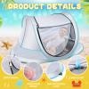 Baby Beach Tent,Large Pop Up Sun Shade,Portable Baby Travel/Play Tent with Mosquito Net,Indoor,UPF 50+ UV Protection Sun Shelters view 4