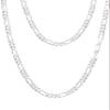 ASDULL 925 Sterling Silver 5mm Figaro Link Chain Necklace for Men Women Diamond Cut Silver Link Chain 16 Inches view 1