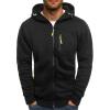 Hoodies for Men Zip Up,Mens Sports Casual Solid Coat Long Sleeve Lightweight Hooded Sweatshirt Outerwear with Pockets Black