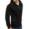 Hoodies for Men Zip Up,Mens Sports Casual Solid Coat Long Sleeve Lightweight Hooded Sweatshirt Outerwear with Pockets Black view 2