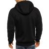 Hoodies for Men Zip Up,Mens Sports Casual Solid Coat Long Sleeve Lightweight Hooded Sweatshirt Outerwear with Pockets Black view 3
