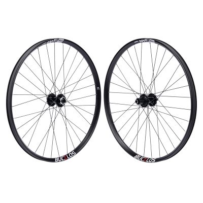BUCKLOS 27.5/29 in Thru Axle Mountain Bike Wheelset, Front 15 * 100mm Rear 12 * 142mm MTB Wheelset, Dual Disc Brakes Double Wall Clincher 1.9/2.5 32H Bike Wheels, Fit 8/9/10/11s Cassette XC AM DH