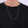 Fiusem Silver Tone Chain Necklace for Men, 2mm Stainless Steel Rope Chain for Men and Women, Silver Tone Necklace 28 Inch view 3