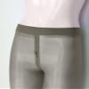 LiiYii Women's Stretch Compression Tights Shimmery Pantyhose Zipper Crotch Sheer Footed Leggings Grey Large view 2