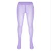 Agoky Women's High Waist Pantyhose Hosiery Seamless Silk Tights With Zipper Crotch - Footed Light Purple Large view 3