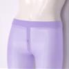 Agoky Women's High Waist Pantyhose Hosiery Seamless Silk Tights With Zipper Crotch - Footed Light Purple Large view 4