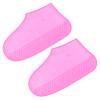 PATIKIL L Foldable Waterproof Silicone Shoe Cover, Reusable Non-Slip Overshoes Rain Shoes Covers Protectors Galoshes for Outdoor Rain Snow, Pink 1 Pair view 1