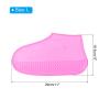 PATIKIL L Foldable Waterproof Silicone Shoe Cover, Reusable Non-Slip Overshoes Rain Shoes Covers Protectors Galoshes for Outdoor Rain Snow, Pink 1 Pair view 2