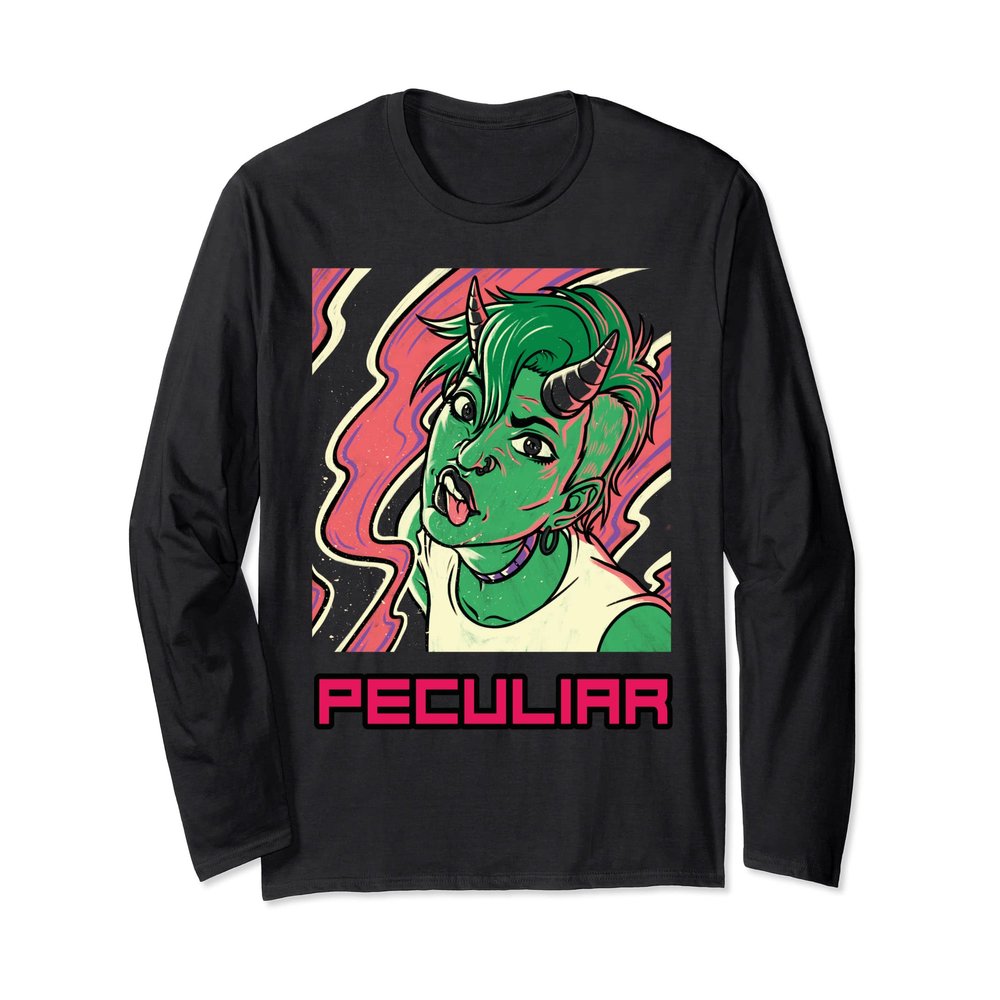 Pastel Punk Rock Anime Devil Satanic Occult Goth Peculiar Long Sleeve T-Shirt