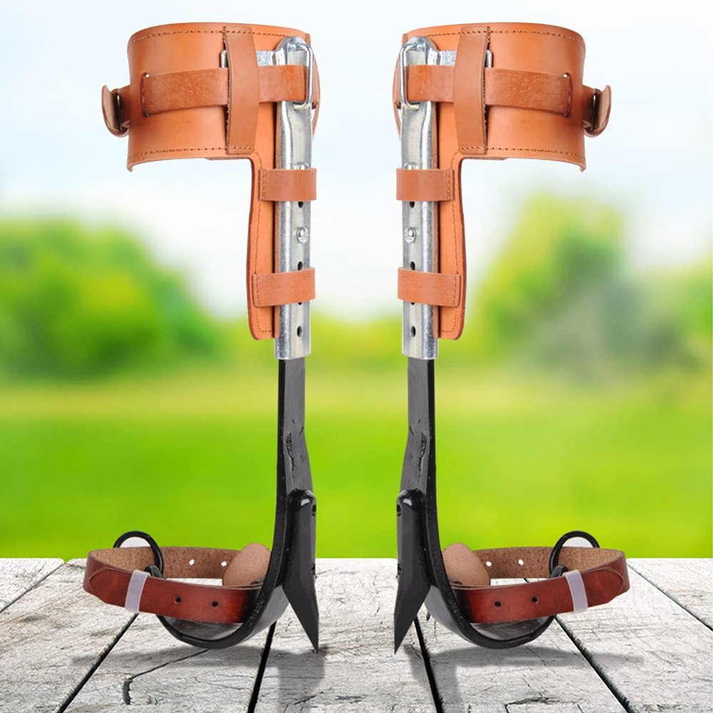 IINCOOY Tree Climbing Spike Set Safety Belt Adjustable Rescue Belt Belt Rope Stainess Lanyard Steel Safety Camping Equipment