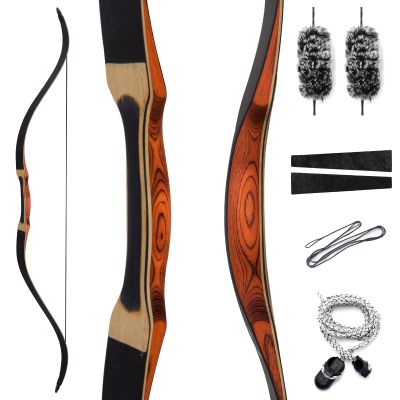 OBTOUTDOOR 51Inch Black Hunter Recurve Bow 20-55lbs Handmade Horsebow Woods for Archery Hunting Target Practice (30lbs)