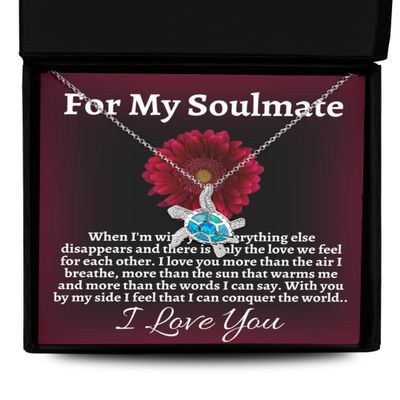 Opal Turtle Necklace My soulmate, my wife necklace Saint Valentine gift for my future mother, the queen of my heart