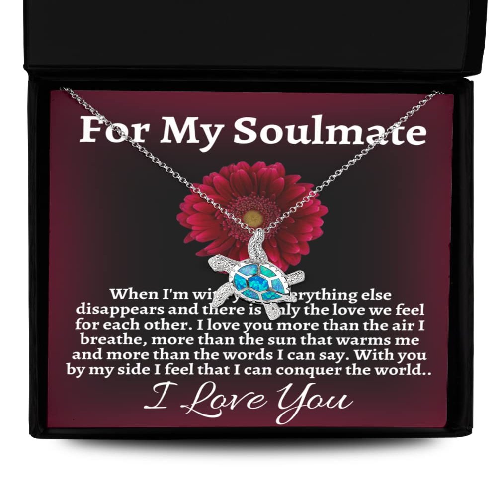 Opal Turtle Necklace My soulmate, my wife necklace Saint Valentine gift for my future mother, the queen of my heart