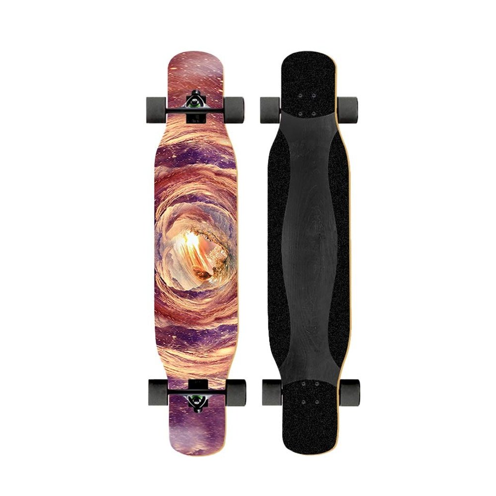 47 Inches Skateboard Longboard Drop Through Long Boards, Skateboard 7 Layer Maple Wood Skate Board Deck Long Board Cruiser for Kids Adults, Beginners Boys Girls Teens (Color : A)