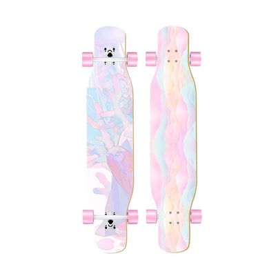 47 Inches Skateboard Longboard Drop Through Long Boards, Skateboard 7 Layer Maple Wood Skate Board Deck Long Board Cruiser for Kids Adults, Beginners Boys Girls Teens (Color : J)