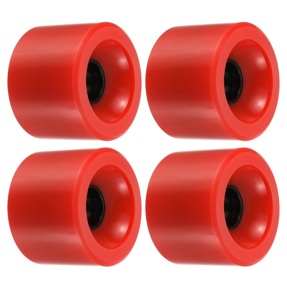 PATIKIL 70mm 78A Longboard Wheel Soft, 4 Pack Cruiser Wheels Street Wheels for Skateboards Skateboard Wheel Replacement PU, Red