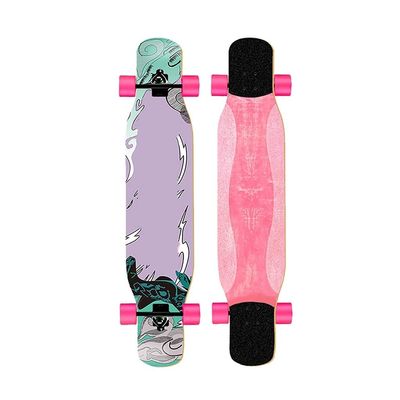 47 Inches Skateboard Longboard Drop Through Long Boards, Skateboard 7 Layer Maple Wood Skate Board Deck Long Board Cruiser for Kids Adults, Beginners Boys Girls Teens (Color : K)