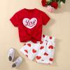 Kids Toddler Baby Girls Valentine's Day Spring Summer Print Cotton Short Sleeve Tshirt Baby Girl (Red, 4-5 Years) view 3