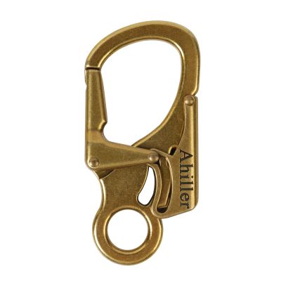 Ahiller Carabiner Clip, Double Anti-Misopening Locking Design, 3" Zinc Alloy Heavy Keychain for Outdoor Camping Hiking, Key Ring Clip (Brass Copper-1P)